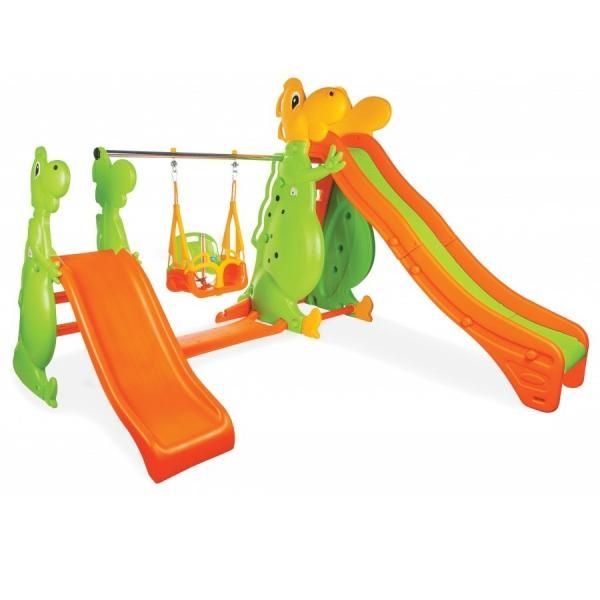 dino slide and swing set