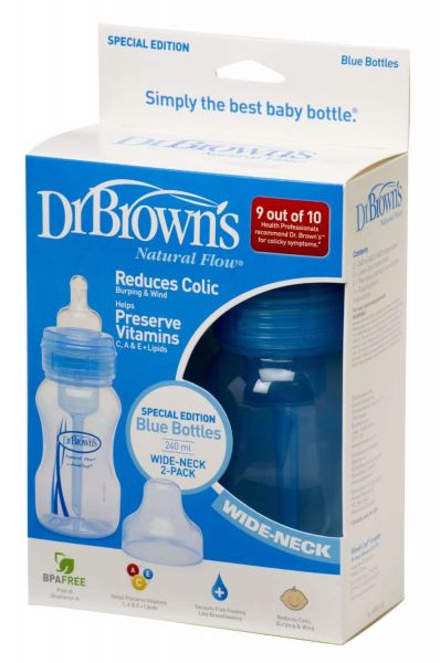 Blue Brown's Special Edition Wide-Neck 240ml/8oz Single Bottle Dr 