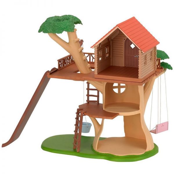 sylvanian families log cabin and tree house