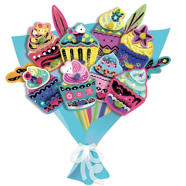 Cupcake Scratch Art Bouquet Cupcake Scratch Art Bouquet