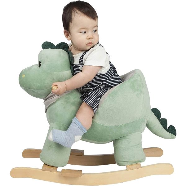 Baby Rocking Horse Dinosaur with Chair Dino Rocking Animal Wooden Rocking Toy Rocking Chair Baby Rocker Animal Ride on for Girls and Boys From first day of motherhood