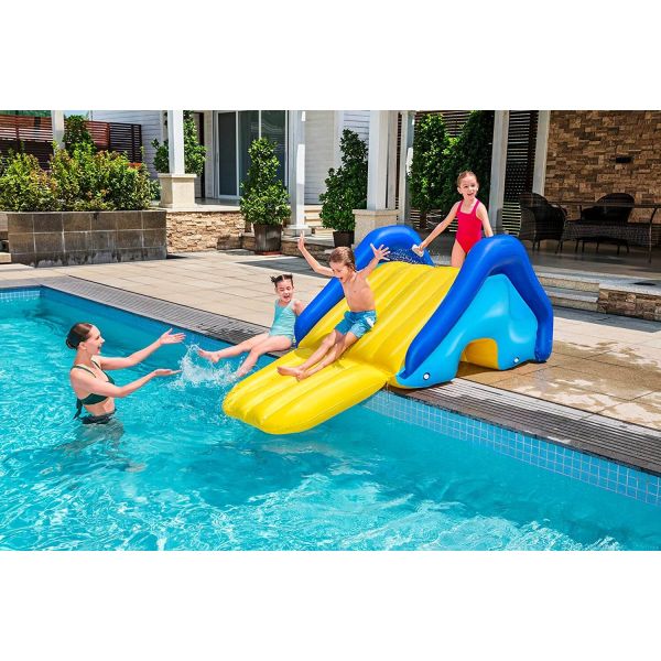 Kid inflatable pool with slide sale