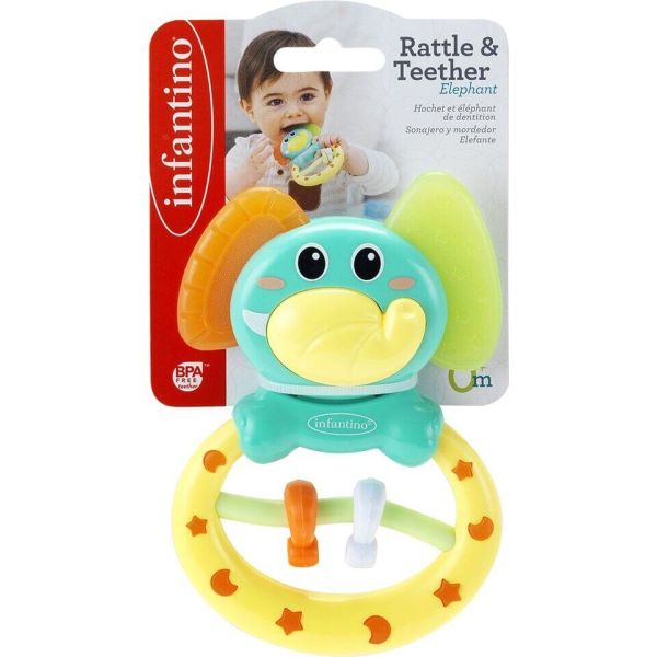 Infantino rattle teether elephant From first day of motherhood