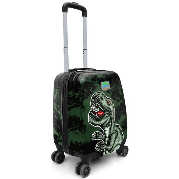 Coral High Kids Dark Green Black Dinosaur Patterned Children s Suitcase 16744 VK06 From first day of motherhood