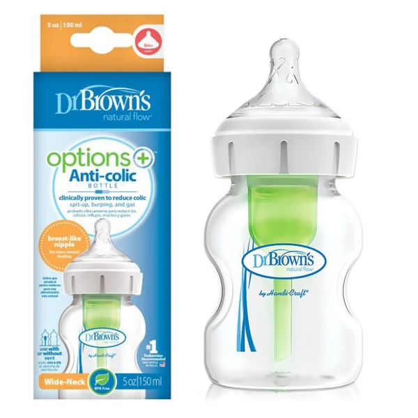 Dr Brown Options Wide Neck Anti-Colic New Born Baby Feeding