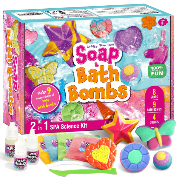 Soap & Bath Bomb Making Kit for Kids 3-in-1 Spa Science Kit Craft Gifts  NEW!